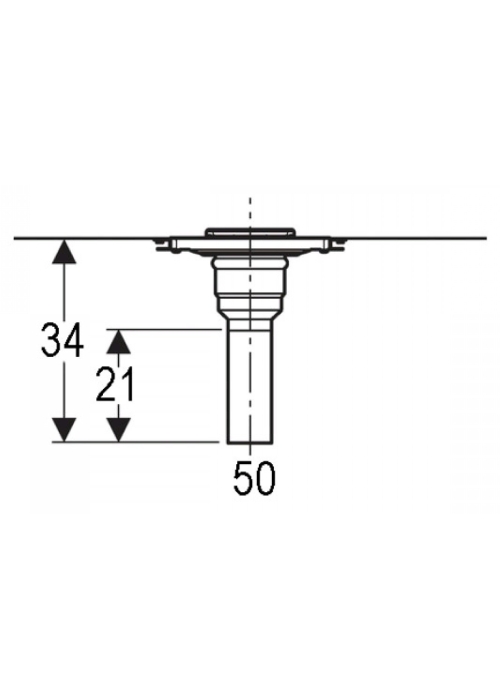 Трап для душу Geberit без сифона, для монтажу через перекриття: d50мм, 154.053.00.1