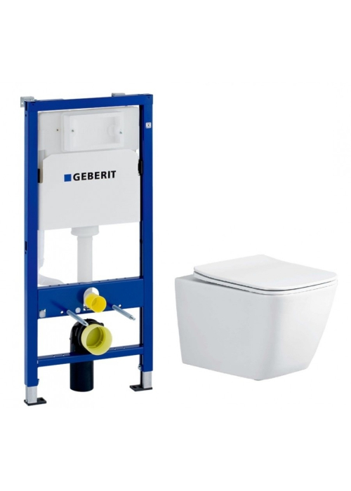 Инсталляция GEBERIT Duofix (458.103.00.1) c подвесным унитазом Rosa Praha rimless. (2628е)