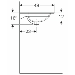 Мебельная раковина Geberit Acanto Slim 75 500.641.01.2