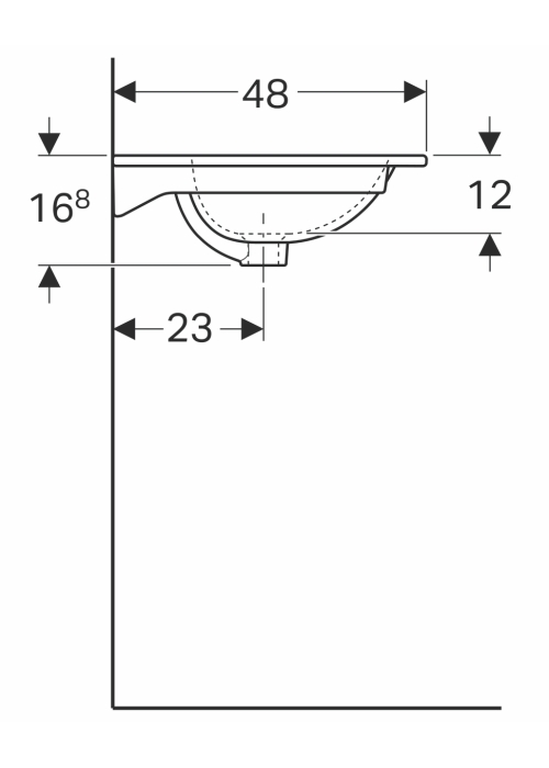 Мебельная раковина Geberit Acanto Slim 75 500.641.01.2