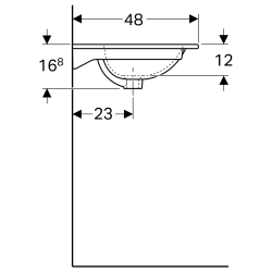 Мебельная раковина Geberit Acanto Slim 90 500.642.01.2