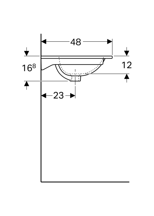 Мебельная раковина Geberit Acanto Slim 90 500.642.01.2