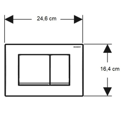 Кнопка смыва Клавиша смыва Geberit, Delta 30, с двойным смывом: Матовый хром 115.137.46.1