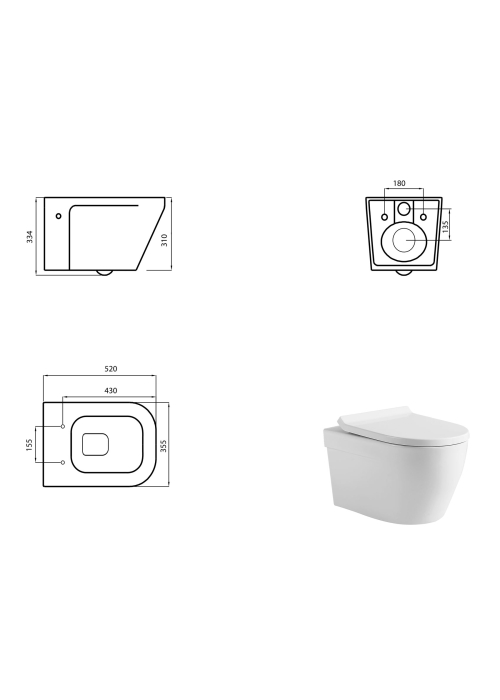 Комплект: Інсталяція Grohe Rapid SL 3в1 (3884000G) + Унітаз підвісний Devit UP (3020120) + Кришка S