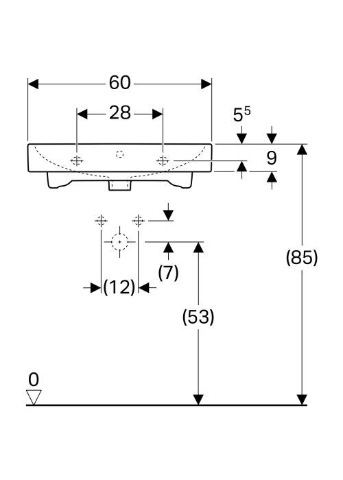 Раковина Geberit iCon 60 124 060 000