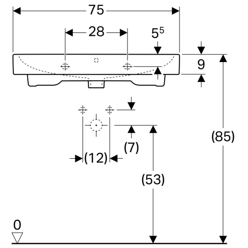 Раковина Geberit iCon 75 124075000