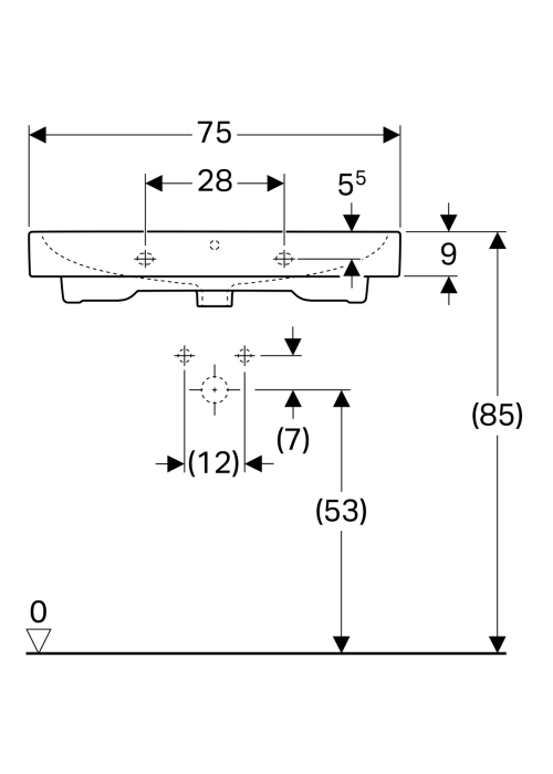 Раковина Geberit iCon 75 124075000