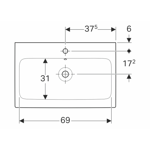 Раковина Geberit iCon 75 124075000