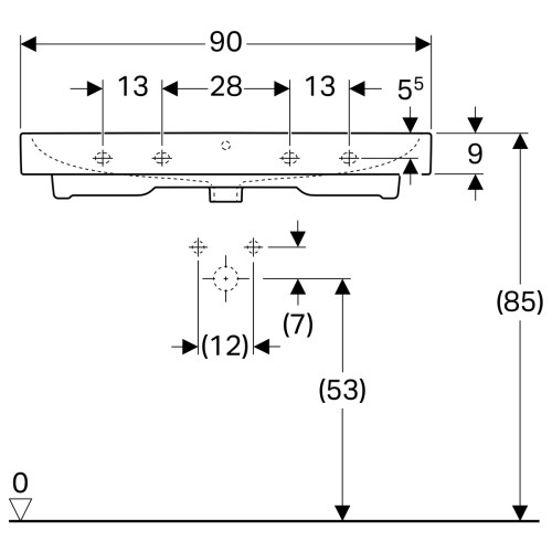 Раковина Geberit iCon 90 12 409 000