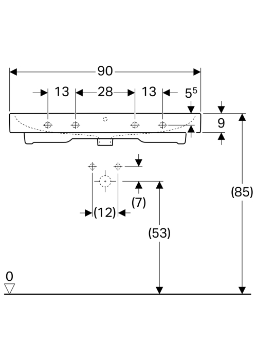 Раковина Geberit iCon 90 12 409 000