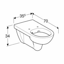 Унітаз підвісний Geberit Selnova Comfort 501.046.00.7 для людей з обмеженими фіз. можливостями, без обідка