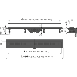 Водосточный желоб Alcaplast Black APZ10BLACK-650M