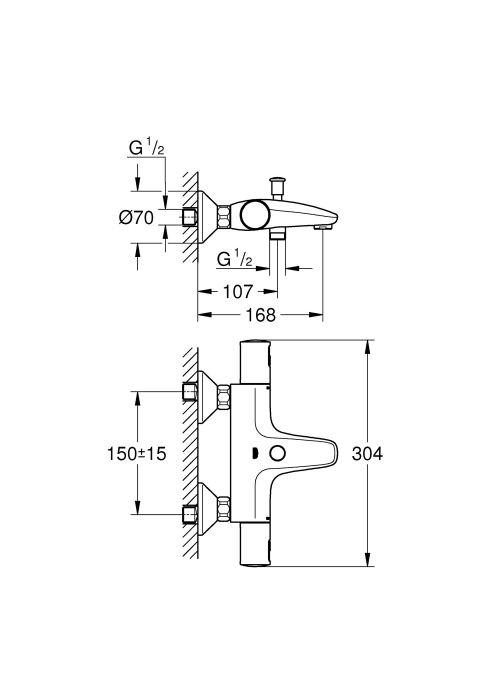 Смеситель термостатический для ванны Grohe QuickFix Precision Start 345982430