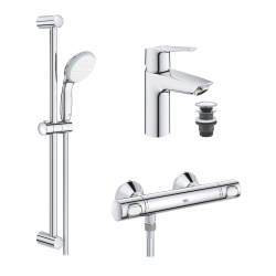 Набір змішувачів 2 в 1 для ванної кімнати Grohe QuickFix Start S-Size 34841551TS