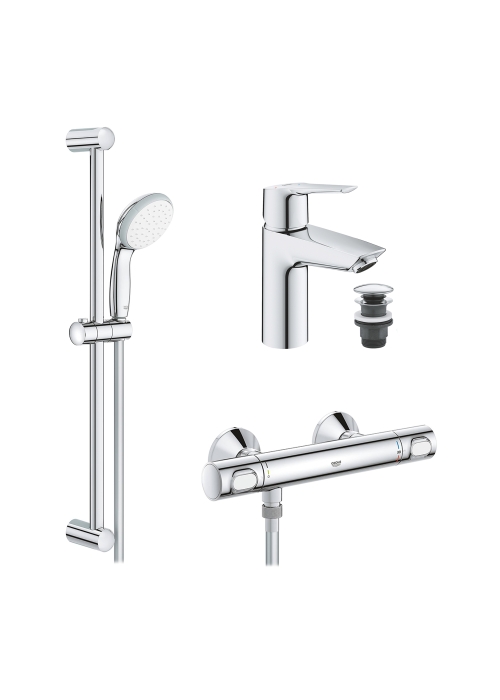 Набор смесителей 2 в 1 для ванной комнаты Grohe QuickFix Start S-Size 34841551TS