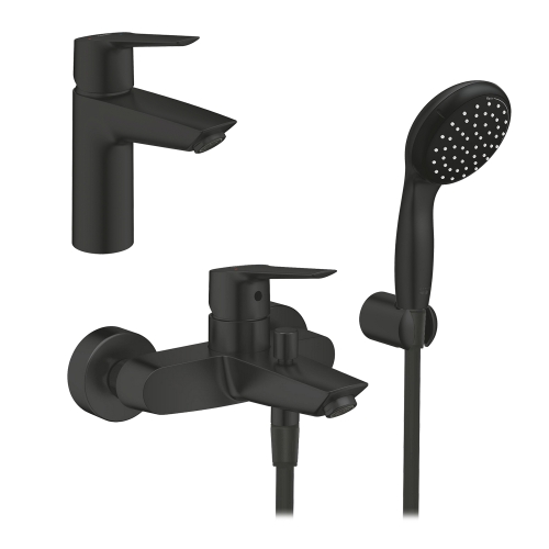 Набор смесителей 3 в 1 для ванной комнаты Grohe QuickFix Start Black UA303301SQ