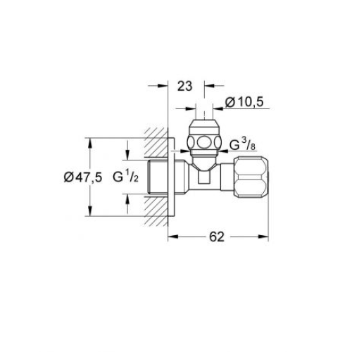 Універсальний кутовий вентиль Grohe 3/8 (2201700M)