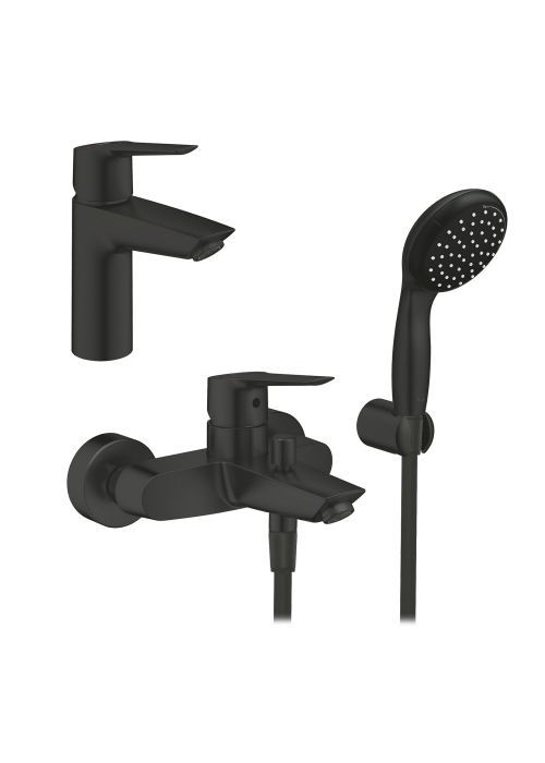Набор смесителей 3 в 1 для ванной комнаты Grohe QuickFix Start Black UA303301SQ
