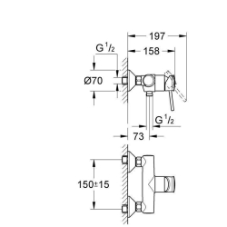 Змішувач для душу Grohe BauClassic 32867000