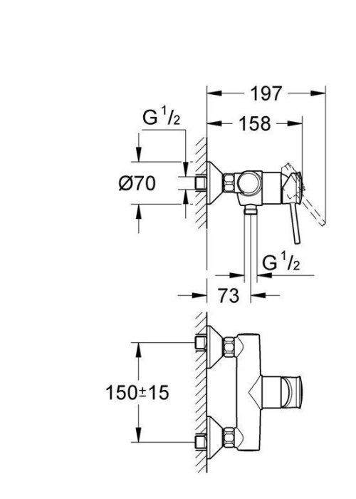 Змішувач для душу Grohe BauClassic 32867000