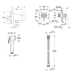 Набор гигиенического душа GROHE BauClassic UA11104800