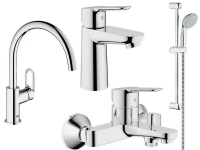 Набір змішувачів GROHE BauEdge 123218K + кухонний змішувач (23330000 + 32820000 + 27598000 + 313670