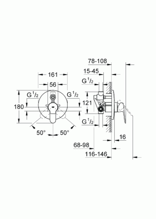 Вбудований змішувач Grohe BauEdge 29079000