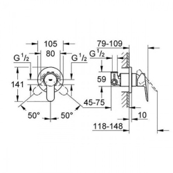 Набор гигиенического душа GROHE BauEdge 28343001