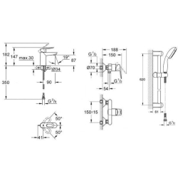 Набір змішувачів GROHE BauLoop 123220S