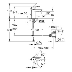 Змішувач для раковини Grohe BauLoop 23335000 S-Size