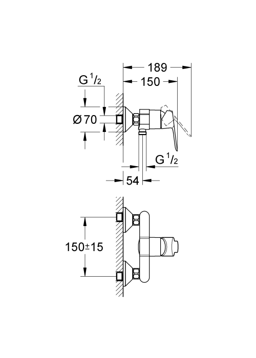 Смеситель для душа GROHE BauEdge 23333000