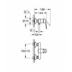 Смеситель для душа GROHE BauEdge 23636000