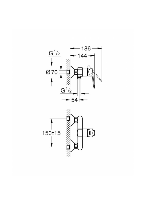 Смеситель для душа GROHE BauEdge 23636000