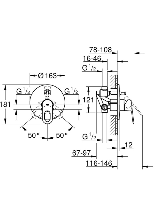 Змішувач для ванни GROHE BauLoop 29081000