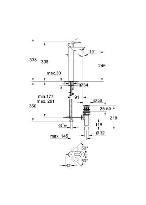 Змішувач для раковини Grohe BAULOOP 32856000 XL-Size