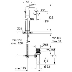 Змішувач для раковини Grohe BauClassic 32868000