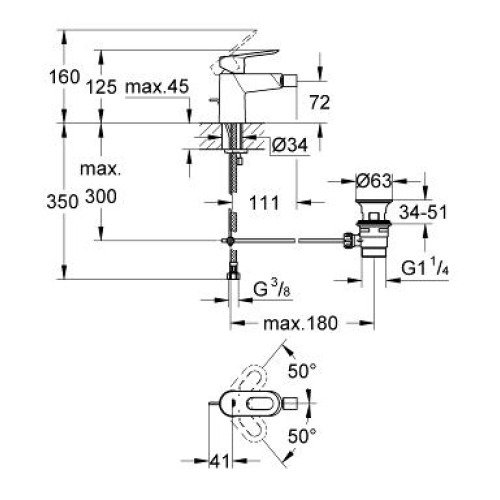 Змішувач для біде Grohe BauLoop 23338000