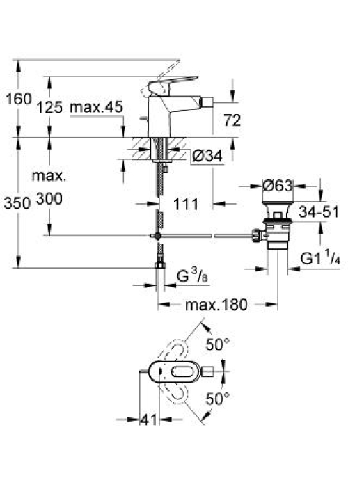 Змішувач для біде Grohe BauLoop 23338000