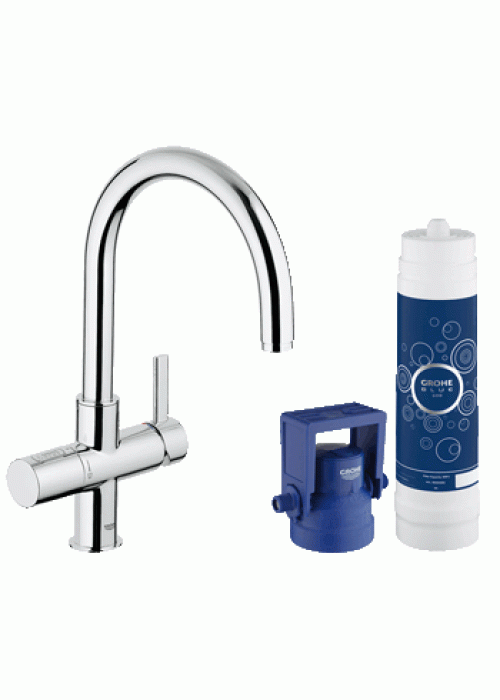 Змішувач кухонний GROHE Blue Pure із системою очищення води та підключенням до фільтру 33249001