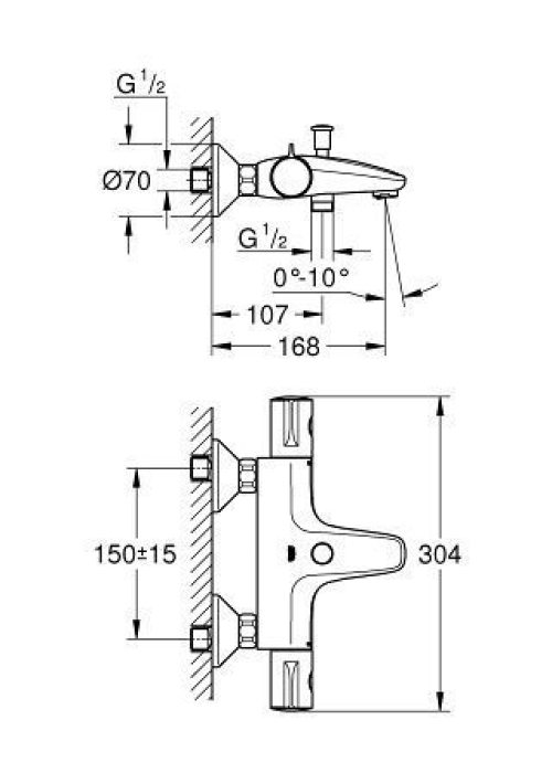 Термостат для ванны Grohe Grohtherm 800  34576000