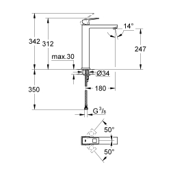 Змішувач для раковини Grohe EuroCube 23406000 XL-Size