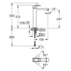 Змішувач для раковини Grohe EuroCube 23406AL0 XL-Size