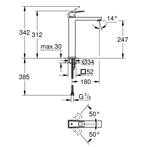 Змішувач для раковини Grohe EuroCube 23406AL0 XL-Size