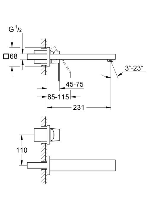 Смеситель для раковины Grohe EuroCube 23447000