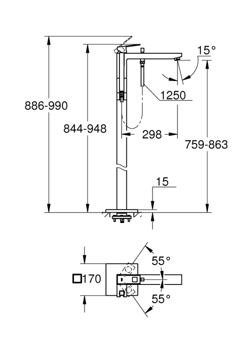 Змішувач для ванни Grohe EuroCube 23672001