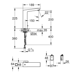 Інфрачервоний змішувач для раковини Grohe Eurocube E 36441000