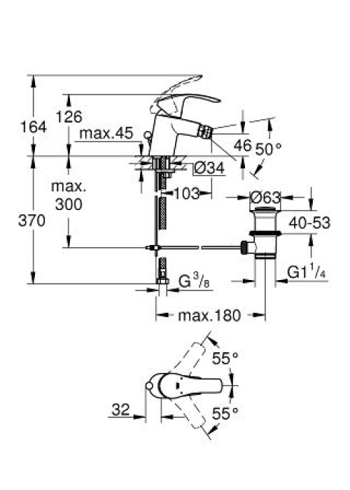 Змішувач для біде Grohe Eurosmart, 32929002