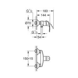 Смеситель для душа Grohe Eurosmart, 33555002