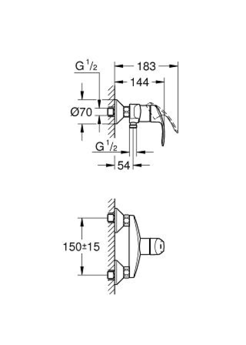 Змішувач для душу Grohe Eurosmart, 33555002