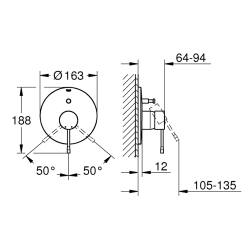 Смеситель однорычажный для ванны/душа , DN 15 Grohe Essence New  19285001